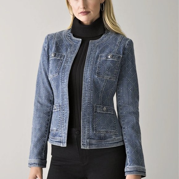 White House Black Market Jackets & Blazers - WHITE HOUSE BLACK MARKET LIMITED EDITION EMBELLISHED DENIM JACKET NEW W TAGS 4